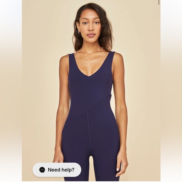 Carbon38 V-Neck Jumpsuit in Melt yoga Pilates blue - Picture 2 of 7